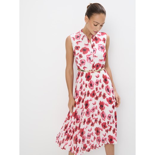 Sukienka Mohito bez rękawów z okrągłym dekoltem na uczelnię koszulowa 
