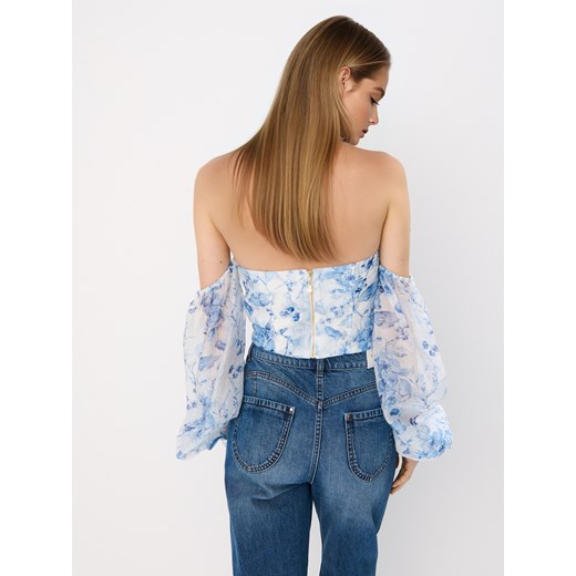 Bluzka damska Mohito z okrągłym dekoltem z długim rękawem 