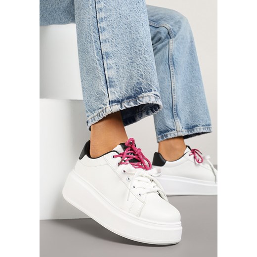 Biało-Czarne Sneakersy z Podwójnym Sznurowaniem Zdivoria ze sklepu renee.pl w kategorii Buty sportowe damskie - zdjęcie 178673738
