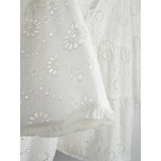 Reserved - Ażurowa narzutka plażowa - złamana biel Reserved XS/S Reserved