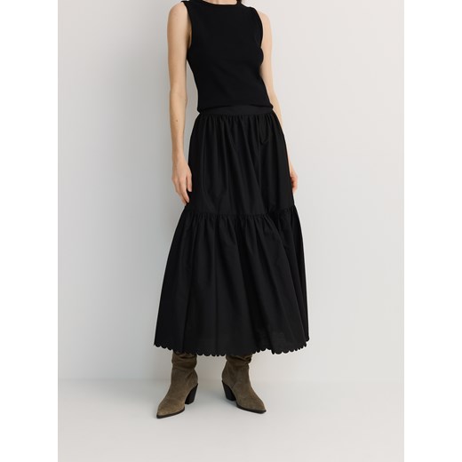 Reserved - Spódnica maxi z bawełną - czarny ze sklepu Reserved w kategorii Spódnice - zdjęcie 178674218