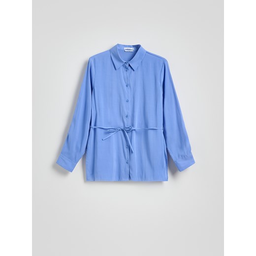 Reserved - Koszula z wiązaniem z modalu - jasnoniebieski Reserved M Reserved