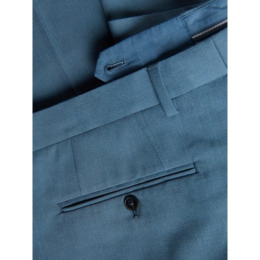 Reserved - Spodnie garniturowe z domieszką lnu - granatowy Reserved 52 Reserved