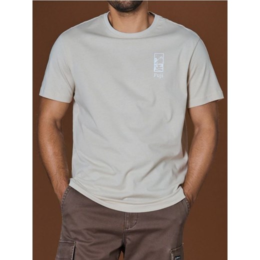Sinsay - Koszulka z ozdobnym nadrukiem - beżowy ze sklepu Sinsay w kategorii T-shirty męskie - zdjęcie 178676319