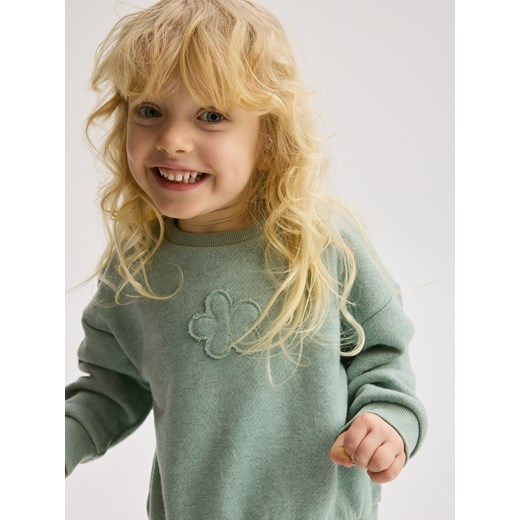 Reserved - Bawełniana bluza z aplikacją - jasnozielony Reserved 92 (1 Reserved