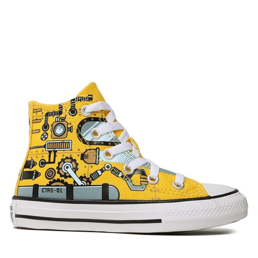 Trampki Converse Chuck Taylor All Star Hi A03576C Żółty Converse 29 eobuwie.pl wyprzedaż