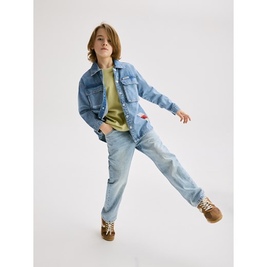 Reserved - T-shirt oversize z nadrukiem - żółty Reserved 134/140 (8-9 lat) Reserved