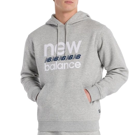 Bluza New Balance MT51941AG - szara ze sklepu streetstyle24.pl w kategorii Bluzy męskie - zdjęcie 178681459