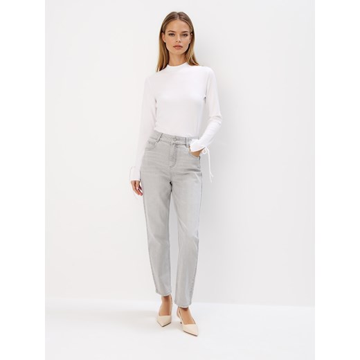 Mohito - Jeansy mom slim push up - szary ze sklepu Mohito w kategorii Jeansy damskie - zdjęcie 178681509
