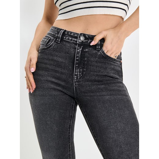 Sinsay - Jeansy skinny mid waist - szary Sinsay 38 Sinsay