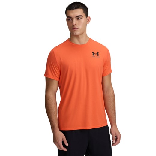 Męska koszulka treningowa Under Armour UA Heatgear Fitted SS - pomarańczowa ze sklepu Sportstylestory.com w kategorii T-shirty męskie - zdjęcie 178683889