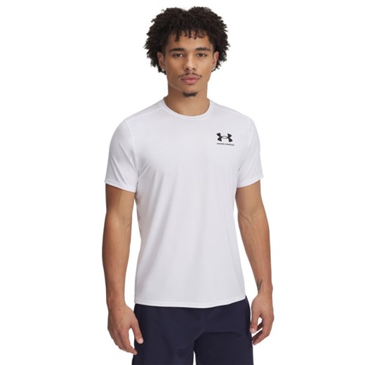 Męska koszulka treningowa Under Armour UA Heatgear Fitted SS - biała ze sklepu Sportstylestory.com w kategorii T-shirty męskie - zdjęcie 178683898