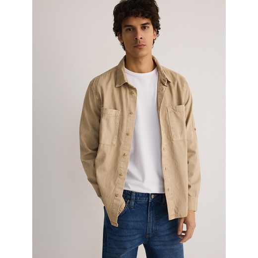 Reserved - Jeansy slim z efektem sprania - niebieski Reserved 31 Reserved