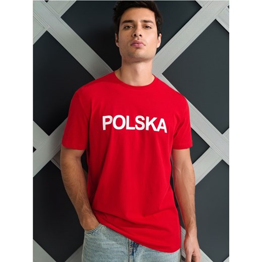 Sinsay - Koszulka Polska - czerwony ze sklepu Sinsay w kategorii T-shirty męskie - zdjęcie 178684875