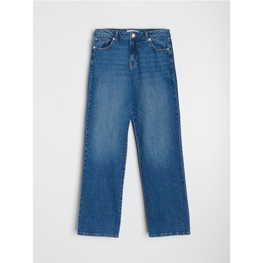 Sinsay - Jeansy wide leg - niebieski Sinsay 44 Sinsay