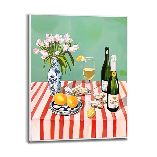 Orangewallz Druk artystyczny &quot;Oyster Table&quot; w ramce - 40 x 50 cm ze sklepu Limango Polska w kategorii Obrazy - zdjęcie 178685956