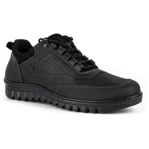 Buty męskie casual skórzane 0228W czarne ze sklepu butyolivier w kategorii Półbuty męskie - zdjęcie 178687269