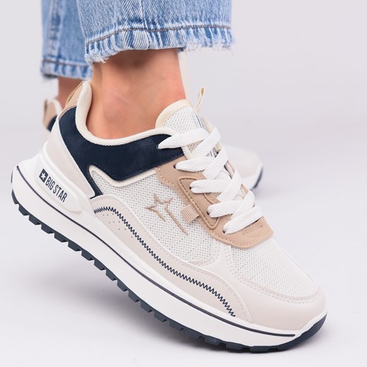 Sneakersy damskie półbuty Big Star NN274A092 beżowe ze sklepu butyolivier w kategorii Półbuty damskie - zdjęcie 178687396