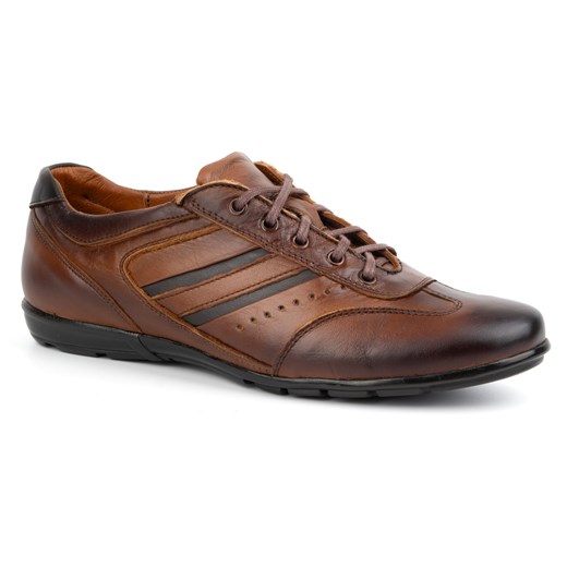 Buty męskie skórzane sport style 7004DT brązowe ze sklepu butyolivier w kategorii Półbuty męskie - zdjęcie 178687467