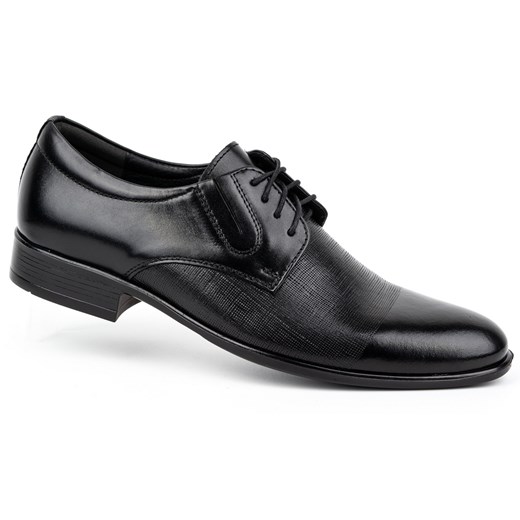 Buty męskie wizytowe skórzane 358KAM czarne ze sklepu butyolivier w kategorii Buty eleganckie męskie - zdjęcie 178687607