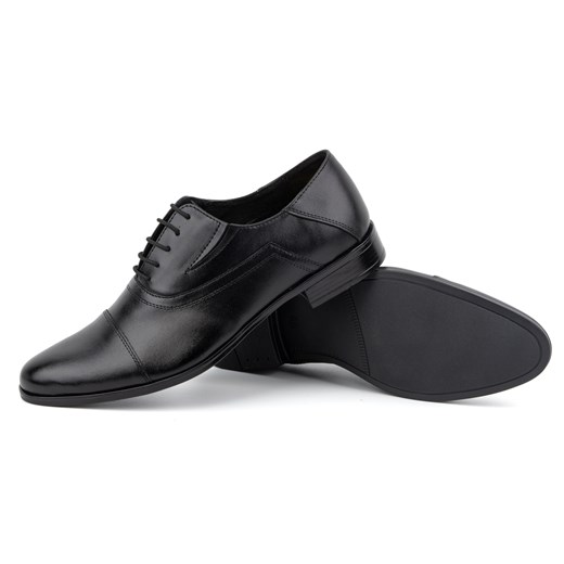 Buty męskie skórzane wizytowe eleganckie sznurowane 290LU czarne ze sklepu butyolivier w kategorii Buty eleganckie męskie - zdjęcie 178688028