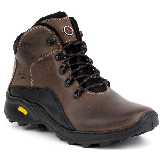 Buty męskie trzewiki skórzane zimowe 903K brązowe ze sklepu butyolivier w kategorii Buty zimowe męskie - zdjęcie 178688077