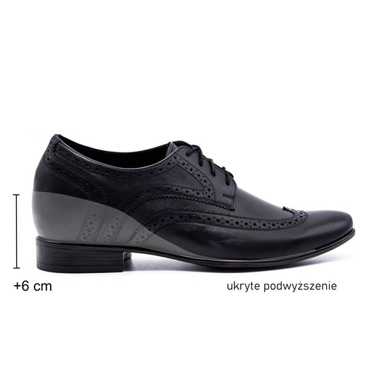 Buty męskie podwyższające wizytywe 617P podwyższające + 6 cm czarne ze sklepu butyolivier w kategorii Buty eleganckie męskie - zdjęcie 178688115