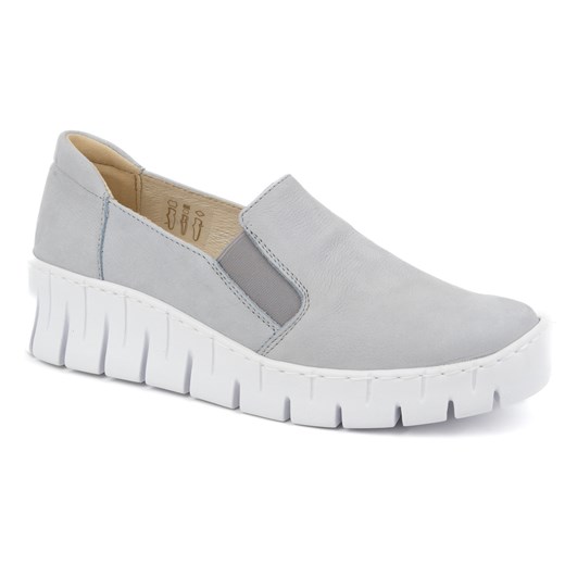 Buty  damskie skórzane wsuwane czółenka 0721W niebieskie ze sklepu butyolivier w kategorii Półbuty damskie - zdjęcie 178688836