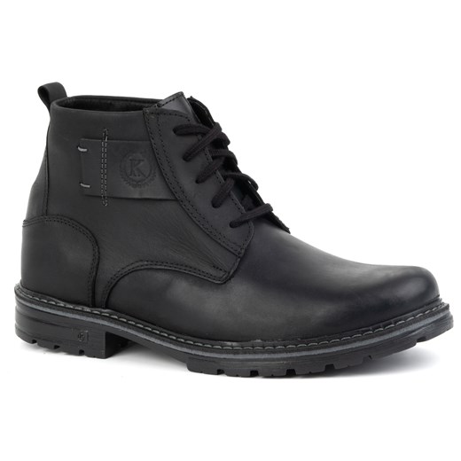 Buty męskie trzewiki skórzane zimowe 935K czarne ze sklepu butyolivier w kategorii Buty zimowe męskie - zdjęcie 178688857