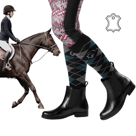 Buty damskie ocieplane skórzane sztyblety jeździeckie Rusttler  ARDENA ze sklepu butyolivier w kategorii Botki - zdjęcie 178689009
