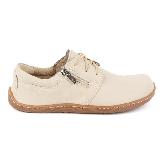Damskie skórzane buty minimalistyczne barefoot 1244 beżowe ze sklepu butyolivier w kategorii Półbuty damskie - zdjęcie 178689018