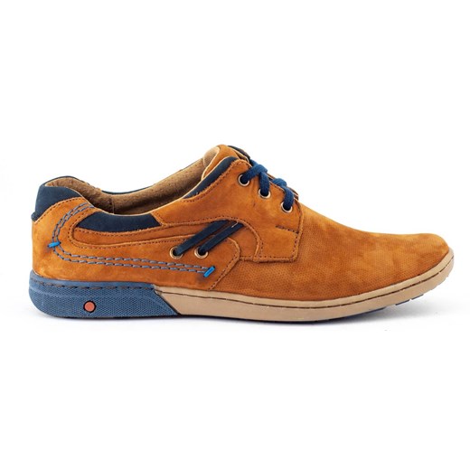 Buty męskie skórzane casual 861L rude ze sklepu butyolivier w kategorii Półbuty męskie - zdjęcie 178689179