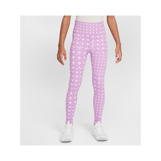 Legginsy z wysokim stanem dla dużych dzieci (dziewcząt) Dri-FIT Nike One - Fiolet ze sklepu Nike poland w kategorii Spodnie dziewczęce - zdjęcie 178689316