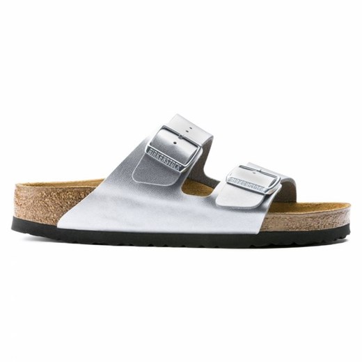 Klapki Birkenstock Arizona Bf 1012283 srebrny ze sklepu ButyModne.pl w kategorii Klapki damskie - zdjęcie 178690965