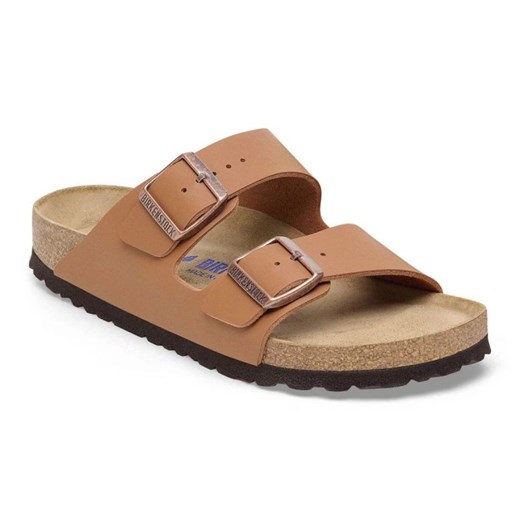 BIRKENSTOCK klapki damskie brązowe welurowe płaskie casual 