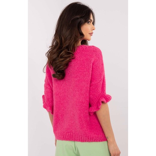 Ciemnoróżowy sweter damski z wiskozą MI-SW-2913.99, Kolor ciemny różowy, Rozmiar uniwersalny, ITALY MODA ze sklepu Primodo w kategorii Swetry damskie - zdjęcie 178691358