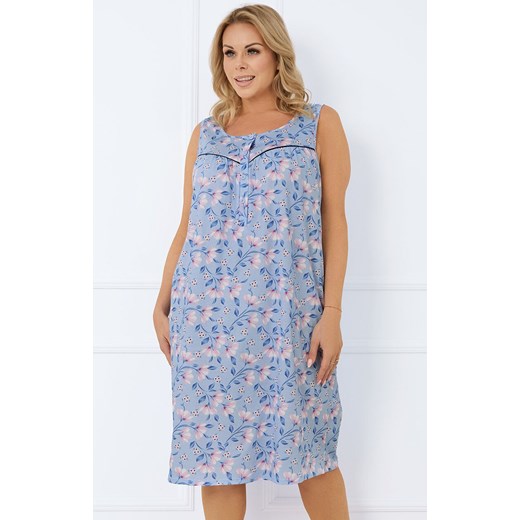 Bawełniana koszula nocna damska na szerokie ramiączko Facelia, Kolor niebiesko-różowy, Rozmiar M, Italian Fashion ze sklepu Primodo w kategorii Koszule nocne - zdjęcie 178691429