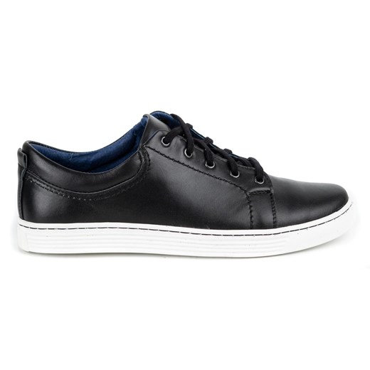 Olivier Buty Męskie skórzane casual 946MA czarne ze sklepu ButyModne.pl w kategorii Półbuty męskie - zdjęcie 178695065