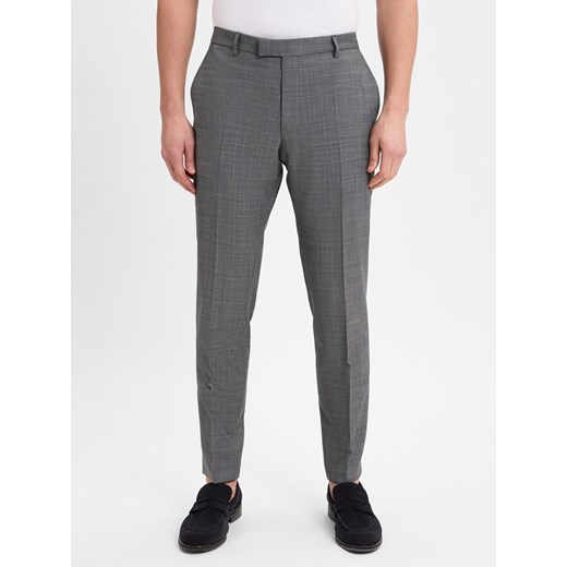 JOOP! Męskie spodnie garniturowe z zawartością wełny - Brad Mężczyźni Regular Fit szary wzorzysty ze sklepu vangraaf w kategorii Spodnie męskie - zdjęcie 178695438