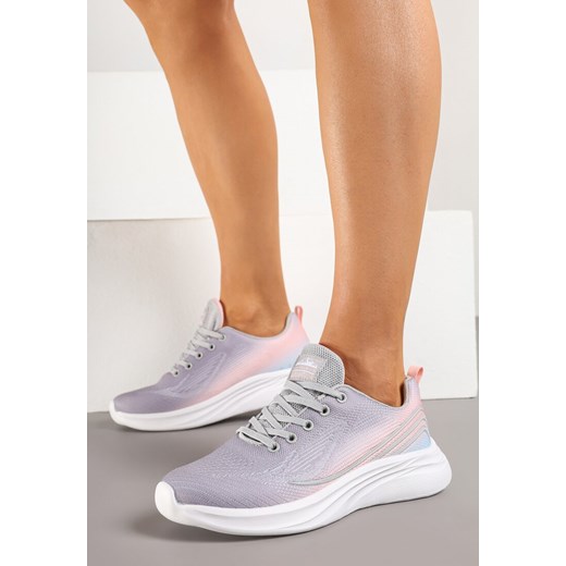 Jasnoszare Buty Sportowe Sneakersy Zdobione Efektem Ombre Banelissa ze sklepu renee.pl w kategorii Buty sportowe damskie - zdjęcie 178698369