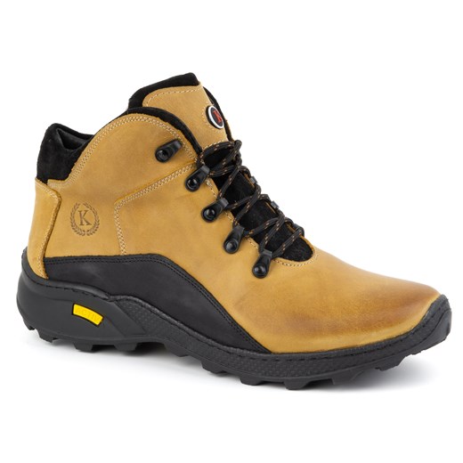 Buty męskie trzewiki skórzane zimowe 903K camel żółte ze sklepu butyolivier w kategorii Buty zimowe męskie - zdjęcie 178699036