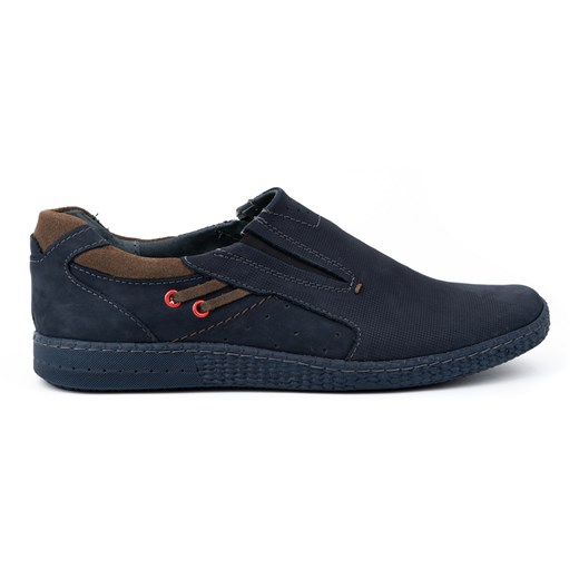 Buty męskie mokasyny skórzane 862L granatowe ze sklepu butyolivier w kategorii Mokasyny męskie - zdjęcie 178699178