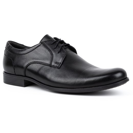 Buty męskie eleganckie skórzane 344KAM czarne ze sklepu butyolivier w kategorii Buty eleganckie męskie - zdjęcie 178699329