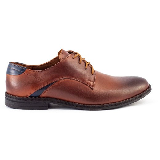 Eleganckie buty męskie 253LU brązowe ze sklepu butyolivier w kategorii Buty eleganckie męskie - zdjęcie 178699346