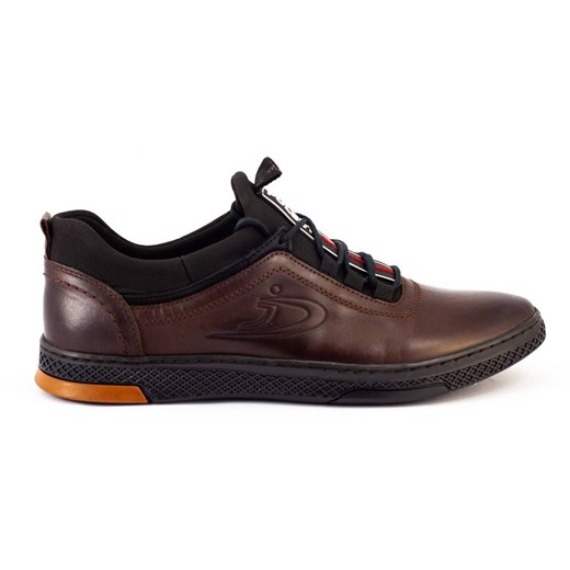 Buty męskie skórzane casual K24 brązowe ze sklepu butyolivier w kategorii Półbuty męskie - zdjęcie 178699418