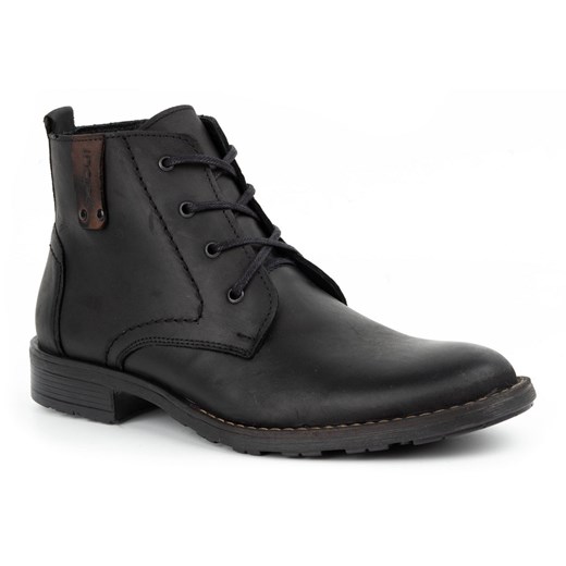 Buty męskie skórzane ocieplane C20F czarne ze sklepu butyolivier w kategorii Buty zimowe męskie - zdjęcie 178699448