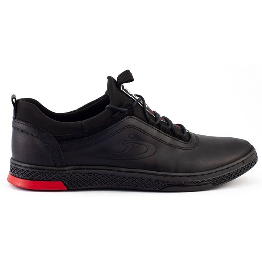 Buty męskie skórzane casual K24 czarne ze sklepu butyolivier w kategorii Półbuty męskie - zdjęcie 178699578