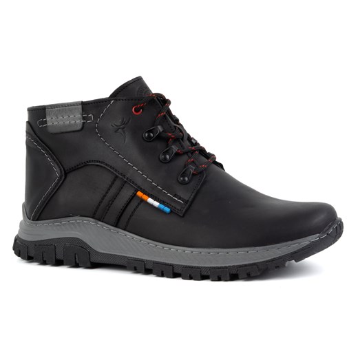 Buty męskie skórzane zimowe 119GT czarne ze sklepu butyolivier w kategorii Buty zimowe męskie - zdjęcie 178699686