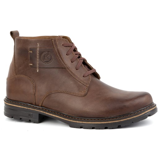 Buty męskie trzewiki skórzane zimowe 935K brązowe ze sklepu butyolivier w kategorii Buty zimowe męskie - zdjęcie 178699918
