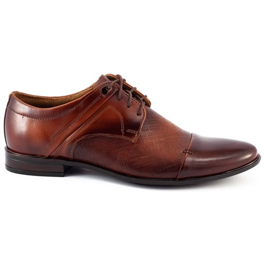 Buty męskie skórzane wizytowe 710 brązowe ze sklepu butyolivier w kategorii Buty eleganckie męskie - zdjęcie 178699979